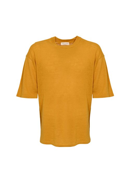 T-shirt in maglia di lino Giallo ROBERTO COLLINA | 261MYA2022143